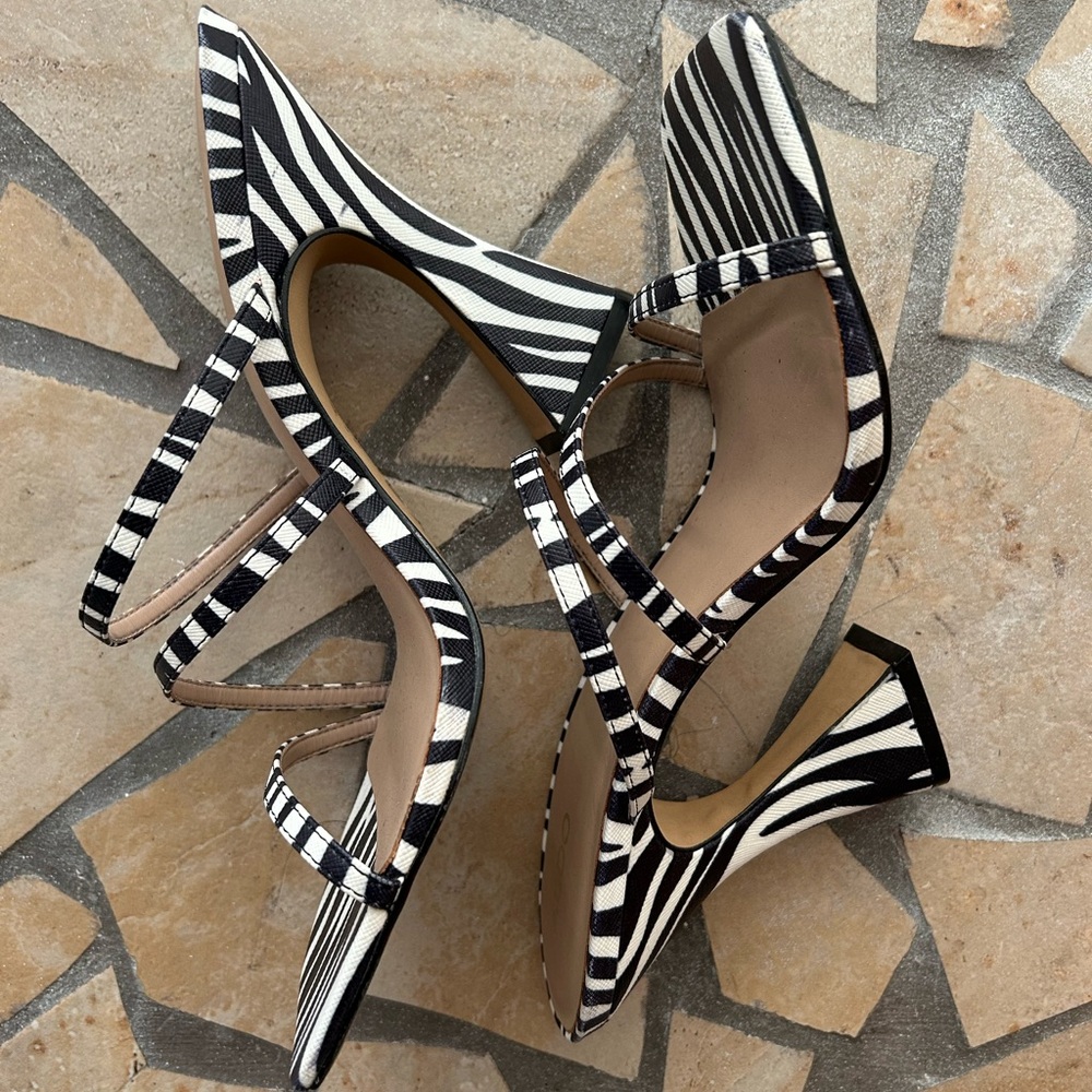 Aldo Black and White Zebra Heels